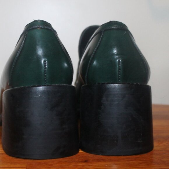Rare PRADA Y2K Patent Chunky Heels Funky Loafers Shoes 39.5 US 9 - Picture 5 of 7